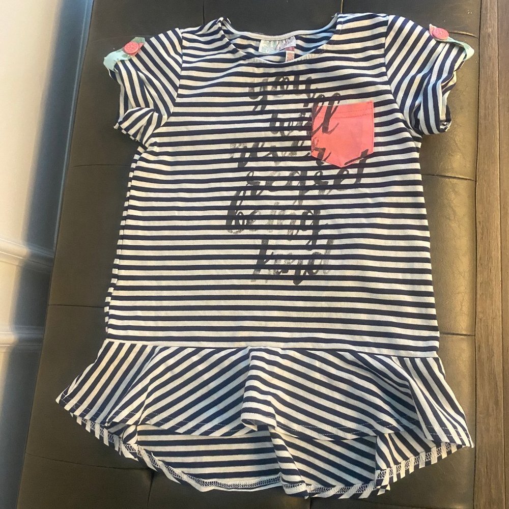 Matilda Jane Girls 435 striped peplum top 8 y